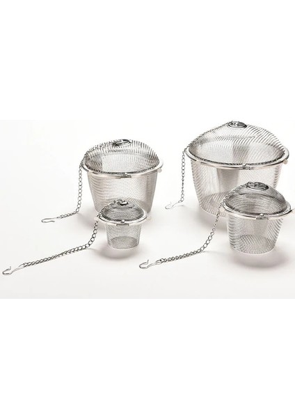 Boyut Xxl 11.5cm Stil Sıcak Dayanıklı Gümüş Yeniden Kullanılabilir Paslanmaz Örgü Bitkisel Top Çay Baharat Süzgeç Teakettle Kilitleme Çay Filtresi Demlik Baharat 4 Boyutları (Yurt Dışından)