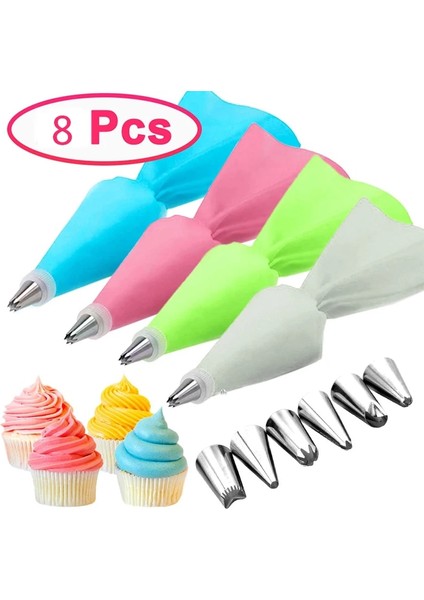 8 Adet--Mavi Tarzı Et Silikon Pasta Torbası Ipuçları Mutfak Dıy Kek Buzlanma G Kremalı Kek Dekorasyon Araçları Yeniden Kullanılabilir Pasta Torbası (Yurt Dışından) indirimleri