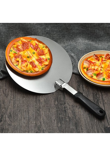 12 Inç Tarzı Pizza Kürek Spatula Plastik Saplı Katlanabilir Yuvarlak Paslanmaz Çelik Yapışmaz Pasta Kürek Mutfak Pişirme Kek Araçları Aksesuarları (Yurt Dışından)