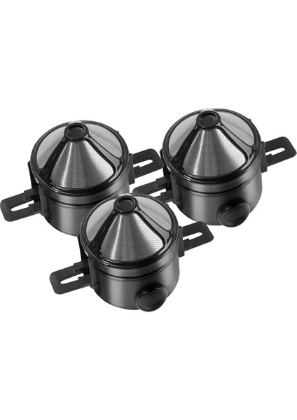3 Adet Siyah Stil Adet Paslanmaz Çelik Kahve Damlatıcı Filtre (Yurt Dışından)