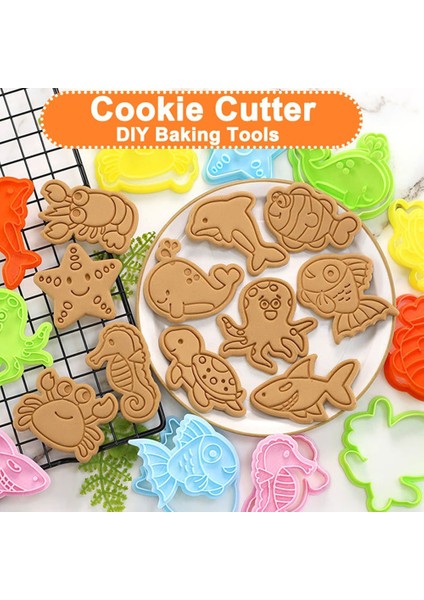 Balık1 Stili Ute Okyanus Fondan Kek Kalıbı Bisküvi Çerez Piston Kesiciler Sugarcraft Kek Dekorasyon Araçları (Yurt Dışından) fiyatları