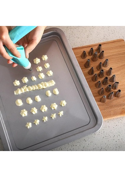 50 Adet Tarzı Yeniden Kullanılabilir Buzlanma G Nozullar Seti Pasta Torbası Paslanmaz Çelik Kek Dekorasyon Aracı Pişirme Araçları Pasta Mutfak Aksesuarları (Yurt Dışından) modelleri