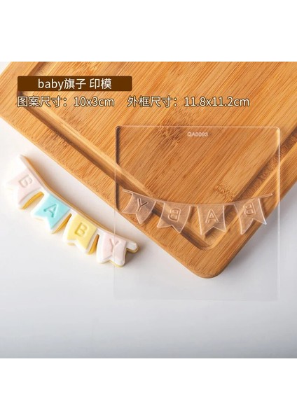 QA0093 Stili Akrilik Bebek Duş Çerez Basın Damgası Bebek Doğum Günü Meme Kabartmalı Kalıp Embosser Kesici Dıy Bisküvi Pasta Fondan Şeker El Sanatları (Yurt Dışından)