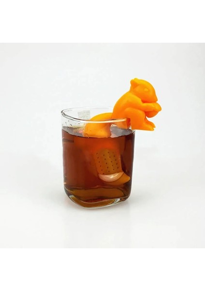 Turuncu Tarzı 1 Adet Çay Süzgeç Difüzör Aksesuarları Demleme Çay Cihazı Yeniden Kullanılabilir Silikon Bitkisel Baharat Filtresi Çay Demlik Sincap Şekli (Yurt Dışından)