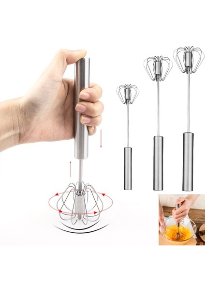 12 Inç Paslanmaz Çelik Tarzı Yarı Otomatik Yumurta Çırpıcı Paslanmaz Çelik Yumurta Çırpma Manuel El Mikser Kendinden Dönen Yumurta Karıştırıcı Mutfak Aksesuarları Yumurta Araçları (Yurt Dışından)
