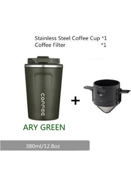 Ordu Yeşili Tarzı Yeniden Kullanılabilir Kahve Filtresi Taşınabilir Kahve Seyahat Kupa El Yapımı Kahve Damlatıcı Çay Bardağı Seti Cezve Kahve Gereçleri (Yurt Dışından)