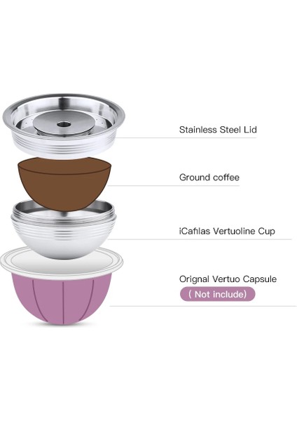 Açık Yeşil Tarzı Nespresso Vertuo Maker Vertuoline Gca1 & Delonghi ENV135 Paslanmaz Çelik Kahve Kapsül Pod Için Icafilas Yeniden Kullanılabilir Filtreler (Yurt Dışından) fırsatları