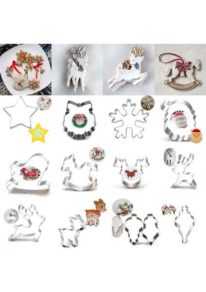 Bej Tarzı Atisserie Reposteria Mutfak Bakeware Noel Serisi Metal Çerez Kesici Fondan Kek Dekor Aracı Bisküvi Pasta Kalıbı (Yurt Dışından) fiyatları