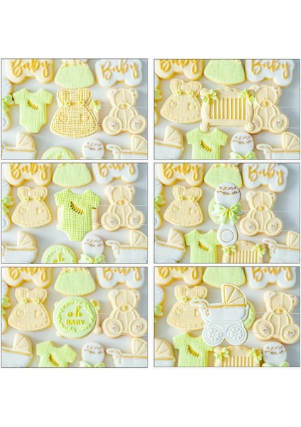 Bebek Kabartma Kalıp Stili Bebek Duş Kek Dekorasyon Araçları Çerez Basın Damga Embosser Bisküvi Kesici Fondan Sugarcraft Çerez Kesiciler Kalıp Kek Kalıbı (Yurt Dışından)