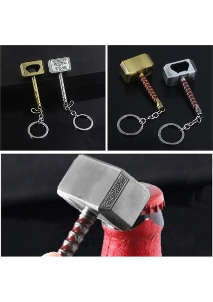 No.3 Tarzı Serin Thor Çekiç Şişe Açacağı Gümüş Altın Taşınabilir Yaratıcı Şişe Açacağı Konserve Açacağı Anahtarlık Bar Aracı Thor Çekiç Kullandığınız (Yurt Dışından) fiyatları