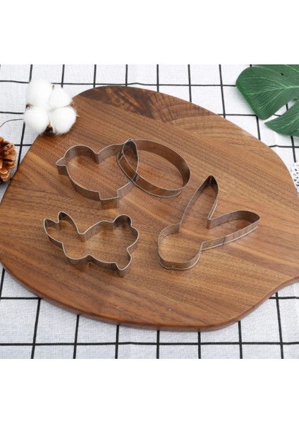 Resim-4 Adet Tarzı Combinatiotainless Çelik Kesiciler Çerez 3D Hayvan Kalıp Kek Kolye Paskalya Dekorasyon Bisküvi Kalıp Için Pişirme Araçları (Yurt Dışından)