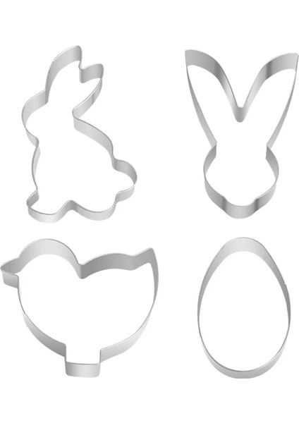 Resim-4 Adet Tarzı Combinatiotainless Çelik Kesiciler Çerez 3D Hayvan Kalıp Kek Kolye Paskalya Dekorasyon Bisküvi Kalıp Için Pişirme Araçları (Yurt Dışından) fırsatları