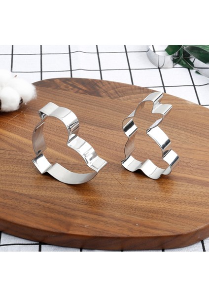 Resim-4 Adet Tarzı Combinatiotainless Çelik Kesiciler Çerez 3D Hayvan Kalıp Kek Kolye Paskalya Dekorasyon Bisküvi Kalıp Için Pişirme Araçları (Yurt Dışından) indirimleri