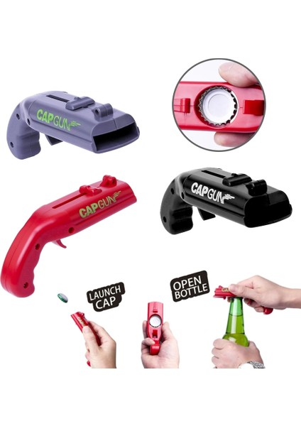 Kırmızı Stil Yaratıcı Konserve Açacağı Bahar Kap Mancınık Fırlatıcı Tabanca Şekli Bar Aracı Içecek Açılış Atıcı Bira Şişe Açacağı Mutfak Gadget Seti (Yurt Dışından)