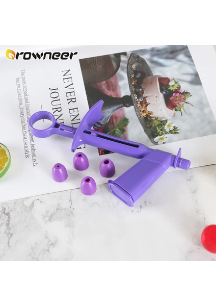 Mor Set Stili Inci Kek Süsleme Topu Fondan Tabancası Dıy Ayrılabilir Sugarcraft Kek Araçları Mor Çikolata Ultra Hafif Kil Yapıcı (Yurt Dışından) modelleri