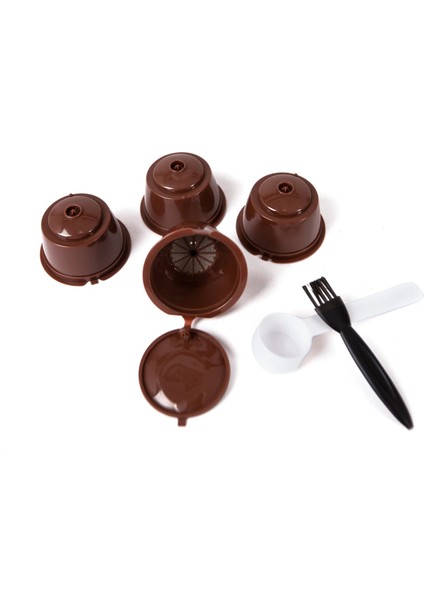 Açık Yeşil Tarzı 4 Adet Yeniden Kullanılabilir Kahve Kapsül Filtre Fincan Kahve Kapsül Filtreleri Nespresso Dolce Gusto Kaşık ve Fırça ile Dolcegusto Kapsülleri (Yurt Dışından) indirimleri