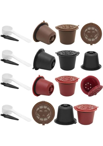 Deve Tarzı Of Kapsül Doldurulabilir Kahve Kapsülü Filtre Bardak Nespresso Makinesi Kapsül Plastik Filtre Bardakları Kaşık Fırça Kahve Gereçleri (Yurt Dışından)