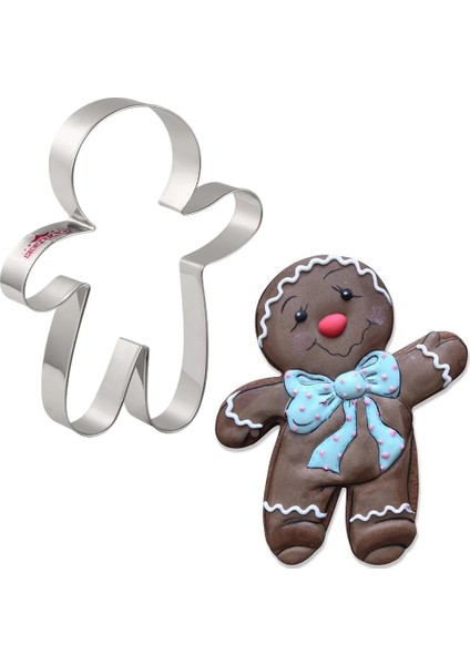 Kenıao Noel Sallayarak Zencefilli Kurabiye Adam Kurabiye Kesici x cm - Kış Bisküvi Fondan Ekmek Kalıbı - Paslanmaz Çelik (Yurt Dışından)