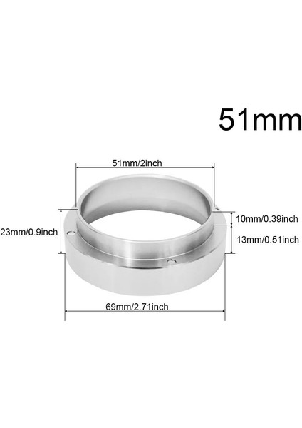 Şerit Yüzük 51MM Stili Aluminu Akıllı Dozaj Halkası Demleme Kasesi Kahve Tozu Espresso Barista Huni Portafilte (Yurt Dışından)