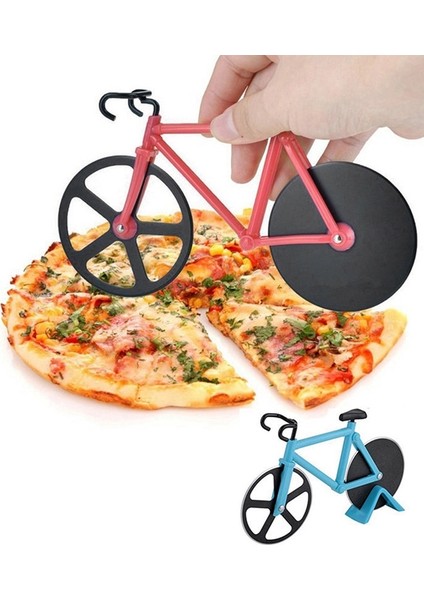 Sarı Stil Bisiklet Pizza Kesici Bıçaklar Yapışmaz Iki Tekerlekli Bisiklet Şekli Pizza Kesme Bıçağı Tutucu Paslanmaz Çelik Pizza Aracı Mutfak (Yurt Dışından) indirimleri