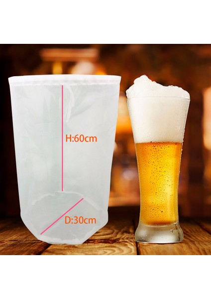 D Stili 8 Boyut Bira Bira Şarap Filtre Torbası Yeniden Kullanılabilir Wort Ince Örgü Tahıl Filtre Torbası Malt Kaynatma Kuruyemiş Suyu Süt Naylon Net Bar Aracı (Yurt Dışından)