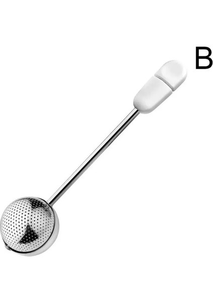 B Tarzı Çelik Çay Makinesi Filtre Çay Demlik Topu Taşınabilir Ince Örgü Çay Filtre Kolu 360 Derece Döndürme Çay Aracı Teaware (Yurt Dışından)