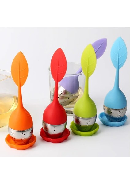 No.3 Tarzı 5 Renk Paslanmaz Çelik Çay Süzgeçleri Silikon Gevşek Çay Yaprağı Süzgeç Bitkisel Baharat Demlik Filtre Difüzör Ev Teaware (Yurt Dışından) modelleri