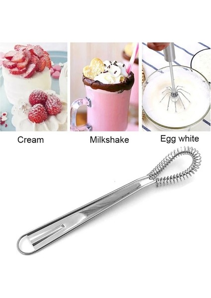 Mutfak Spiral Çırpma Mini Blender Karıştırıcı Paslanmaz Çelik Kaşık Fitil El Mikseri (Yurt Dışından)