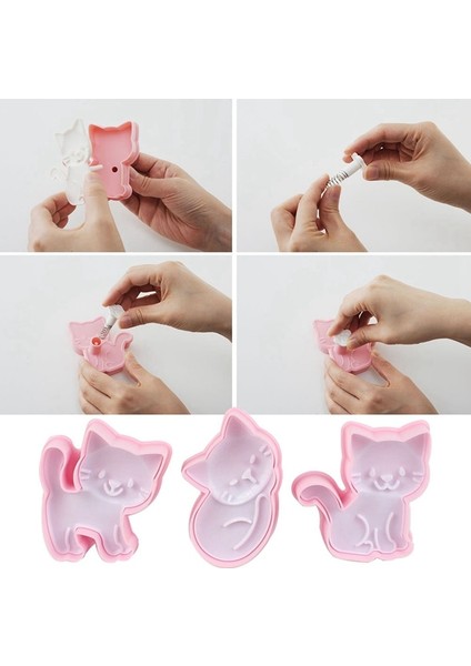 3 Adet Set Stili Et Sevimli Kedi Yavru Kurabiye Kalıpları Fondan Kesici Bisküvi Kesici Kek Pasta Kalıbı Kek Dekorasyon Mutfak Dıy Pişirme Malzemeleri (Yurt Dışından) modelleri