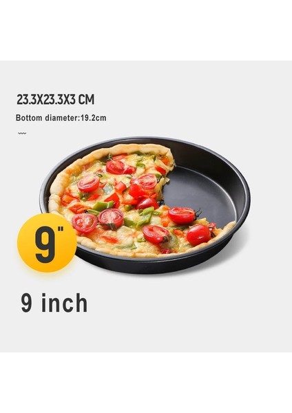 9 Inç Siyah 04 Stili Yuvarlak Pizza Tabağı Pizza Tavası Derin Bulaşık Tepsisi Karbon Çelik Yapışmaz Kalıp Pişirme Aracı Pişirme Kalıbı Pan Desen Zxh (Yurt Dışından)