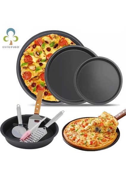 9 Inç Siyah 04 Stili Yuvarlak Pizza Tabağı Pizza Tavası Derin Bulaşık Tepsisi Karbon Çelik Yapışmaz Kalıp Pişirme Aracı Pişirme Kalıbı Pan Desen Zxh (Yurt Dışından)