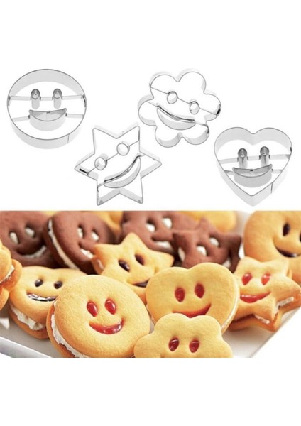 Noel Stili Için 10 Adet Et Çerez Kesici Bisküvi Kalıbı Paslanmaz Çelik Gülen Tipi Dıy Çerez Bisküvi Kalıbı Kek Pişirme Araçları Mutfak Bakeware Kalıp (Yurt Dışından) fiyatları