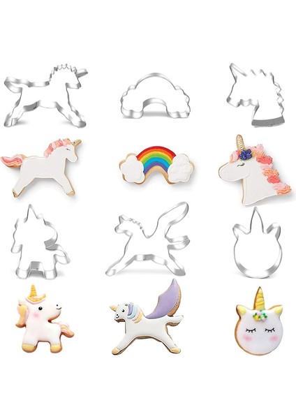 C Stili Karikatür Unicorn Çerez Kesici Kalıp Paslanmaz Çelik Fondan Kek Bisküvi Kalıbı Pişirme Araçları Unicorn Doğum Günü Partisi Süslemeleri (Yurt Dışından) fırsatları