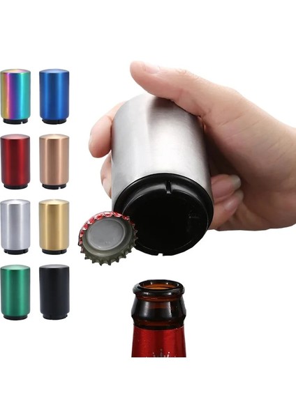 No.3 Tarzı Paslanmaz Çelik Şişe Açacağı Otomatik Mıknatıs Açacağı Tirbuşon Bira Soda Kapağı Şarap Şişe Açacağı Mutfak Bar Aracı Aksesuarları (Yurt Dışından) fırsatları