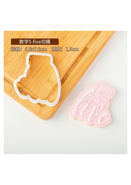 PC0138-BEŞ Stil Akrilik Numarası Kabartmalı Kalıp Mutlu Doğum Günü Pastası Fondan Kalıp Şeker El Sanatları Kurabiye Kabartma Kesici Dıy Kek Araçları (Yurt Dışından)
