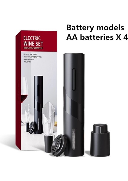 No.4 Tarzı Yeni Şarj Edilebilir Elektrikli Yaratıcı Şarap Şişe Açacağı Seti Şarap Mutfak Aletleri Için Otomatik Şişe Açacağı Konserve Açacağı 4 Takım (Yurt Dışından)