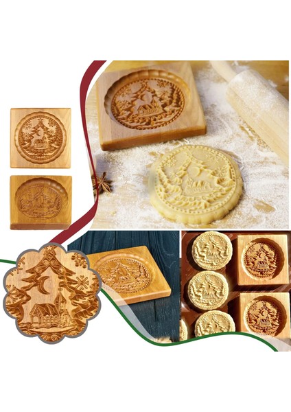 J Tarzı Yeni Kurabiye Kalıbı Kesici 3D Ahşap Zencefilli Pişirme Kalıpları Mutfak Diy Kurabiye Araçları Mutfak Pişirme Aksesuarları Kek Dekorasyon (Yurt Dışından) fiyatları