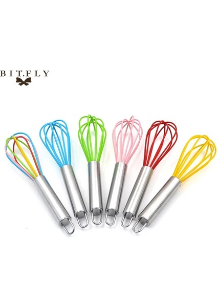 Sarı Stil 8 Inch Stainless Steel Balloon Wire Silicone Whisk Manual Egg Beater Mixer Kitchen Baking Utensil Milk Cream Butter Whisk Mixer (Yurt Dışından) fırsatları
