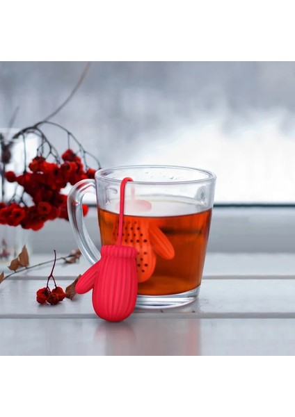 Titanik Çay Demlik Stili Kırmızı Noel Eldivenleri Çay Demlik Çay Süzgeç Çay Poşetleri Gıda Sınıfı Silikon Gevşek Yapraklı Filtre Difüzör Çay Aksesuarları (Yurt Dışından) fırsatları