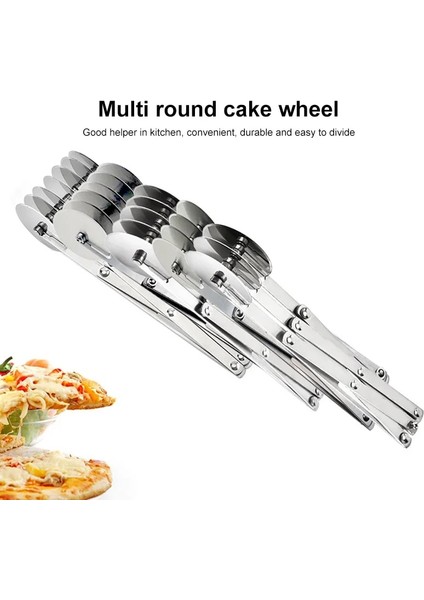 Dört Tur Stili Katlanabilir Pizza Ayırıcı Uzatılabilir Tekerlekler Ekmek Dilimleme Çok Fonksiyonlu Kek Hamur Işleri Makarna Hamur Kesme Makinesi (Yurt Dışından)