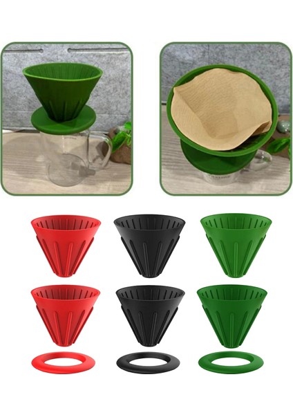 Yüzük Stili ile Kırmızı Katlanabilir Koni Üzerine Dökün Damlatıcı Yeniden Kullanılabilir Kahve Filtresi Bardak Tutucu Silikon Taşınabilir Filtre Üreticileri Seyahat Koni Kamp Damlası (Yurt Dışından) modelleri