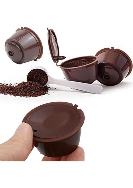 3 Stili Yazın Yeniden Kullanılabilir Kahve Kapsülü Pod Filtre Bardakları Kaşık Fırçalı Set Çevre Dostu Paslanmaz Çelik Hasır Filtre Dolce Gusto Için Uygun (Yurt Dışından) fırsatları