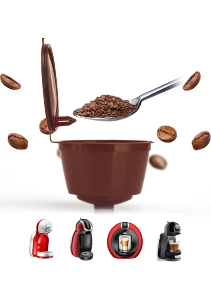 3 Stili Yazın Yeniden Kullanılabilir Kahve Kapsülü Pod Filtre Bardakları Kaşık Fırçalı Set Çevre Dostu Paslanmaz Çelik Hasır Filtre Dolce Gusto Için Uygun (Yurt Dışından) indirimleri