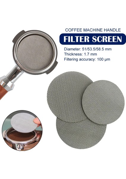 51 mm x 1,7 mm Stili .5 Kahve Filtre Plakası Değiştirme Backflush Filtre Kahve Makinesi Kolu Puck Ekran Için Mesh Ekran Portafilter (Yurt Dışından) modelleri