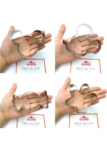 Kulak Tarzı Çocuklar Için Kenıao Fare Kurabiye Kesici - 4 Şekil - Kulaklar, Yan Yüz, Avuç Içi ve Şeker - Bisküvi Pasta Kalıp Araçları - Paslanmaz Çelik (Yurt Dışından) modelleri