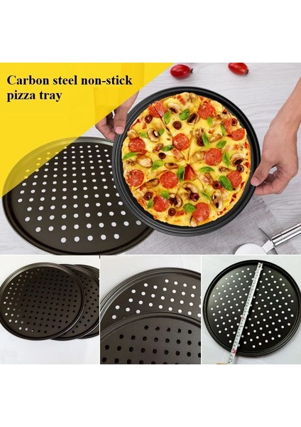 1 Adet 12 Inç Tarzı Yuvarlak Karbon Çelik Pizza Tavası Tepsisi Fda Yapışmaz Kaplamalı Pizza Fırın Tavası Delme Pizza Kalıbı Fırın Tepsisi Pişirme Aracı Bulaşık Pişirme (Yurt Dışından) fırsatları