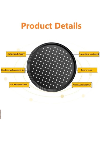 1 Adet 12 Inç Tarzı Yuvarlak Karbon Çelik Pizza Tavası Tepsisi Fda Yapışmaz Kaplamalı Pizza Fırın Tavası Delme Pizza Kalıbı Fırın Tepsisi Pişirme Aracı Bulaşık Pişirme (Yurt Dışından) indirimleri