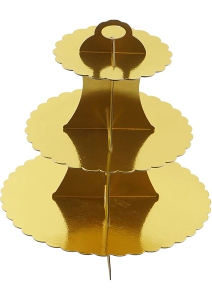 Altın Tarzı 3 Katmanlı Tatlı Ekran Standı Kek Araçları Kağıt Bronzlaştırıcı Kek Standı Kendi Başına Yap Kağıdı El Sanatları Doğum Günü Partisi Düğün Pastası Dekorasyon (Yurt Dışından)