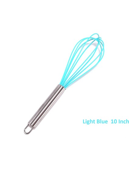Açık Mavi 10 Inç Stili Ajoyous Inç Renkli Yumurta Çırpma Paslanmaz Çelik Yumurta Çırpma Mutfak Tel Balon Çırpma Süt Yumurta Çırpıcı Karıştırma Mikser Aracı (Yurt Dışından)