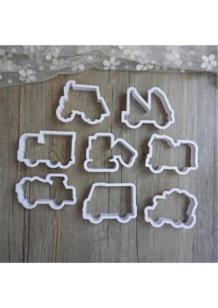 Beyaz Stil Et Sevimli Karikatür Kurabiye Kesici Araçları 3D Plastik Araba Şekli Zencefilli Kurabiye Kalıbı Dıy Pasta Kabartma Kurabiye Bisküvi Pişirme Kalıbı (Yurt Dışından)